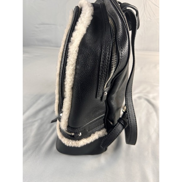 Michael Kors‎ Rhea Medium Suede and Faux Shearling Backpack Black NWT main image 11